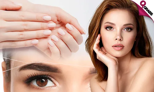 Beauty Salon Package: Haircut + Hair Treatment + Blow-Dry + Threading + Mani–Pedi with Gel Polish!